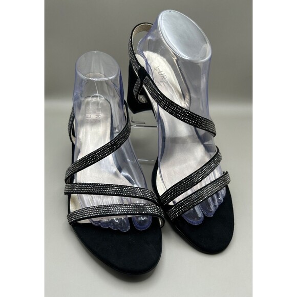 Naturalizer Vanessa2 Womens Strappy Heeled Sandals Rhinestone Black Sz 9.5M - Picture 1 of 10